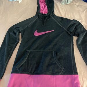 Nike Charcoal and Pink Pullover Hoodie